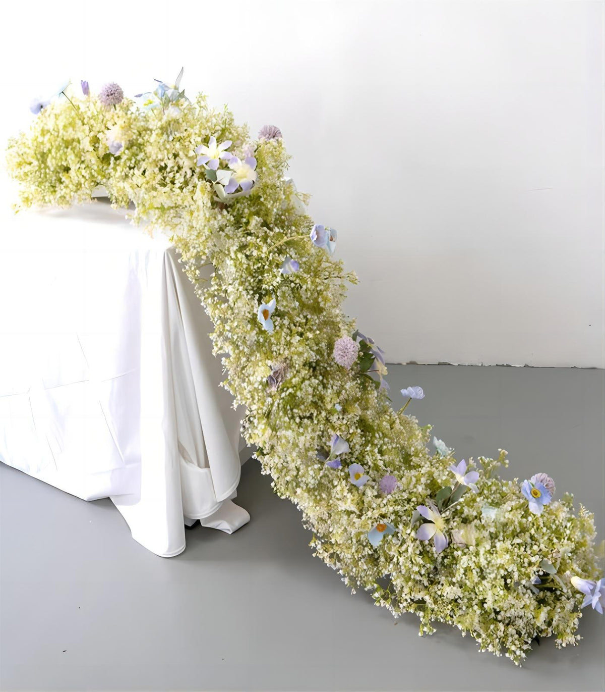 45*200cm Green Gypsophila Artificial Flower Wedding Party Birthday Backdrop Decor CH9314-23