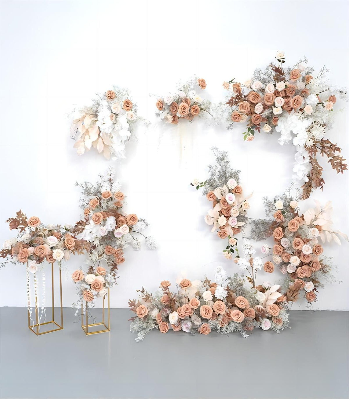 Light Brown Phalaenopsis Rose Artificial Flower Wedding Party Birthday Backdrop Decor CH9604