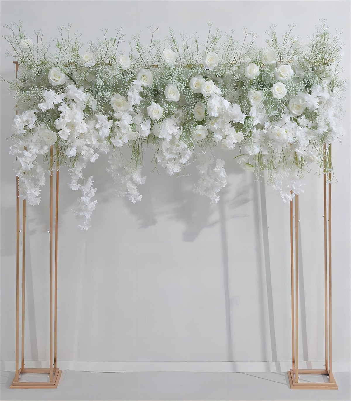 200*100cm White Gypsophila Rose Artificial Flower Wedding Party Birthday Backdrop Decor CH7401