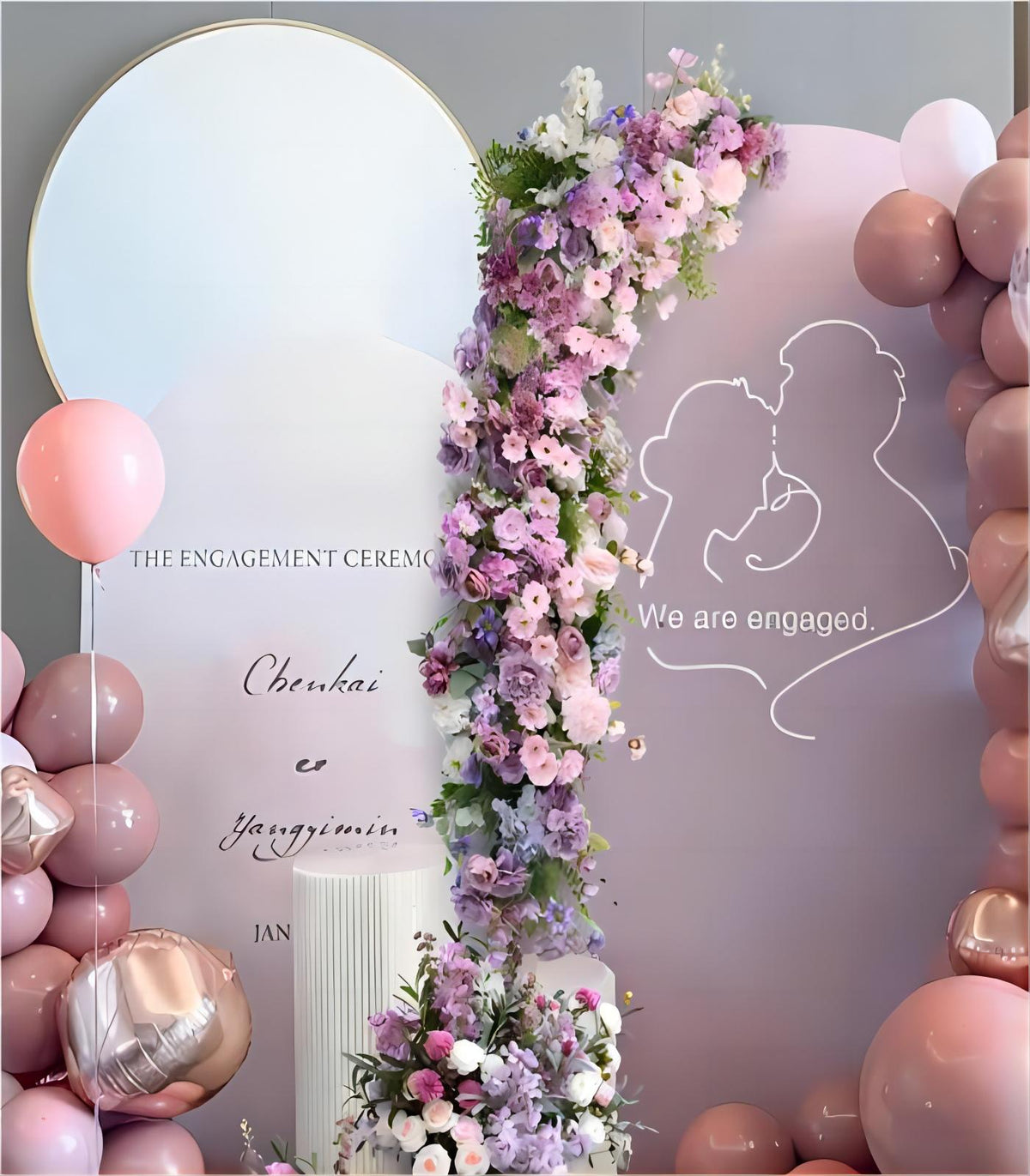 Purple Pink Dahlia Hydrangea Artificial Flower Rose Wedding Party Birthday Backdrop Decor CH7337