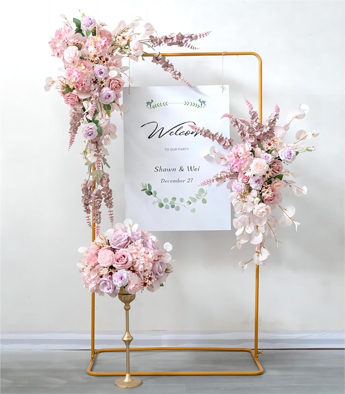 Pink Hydrangea Rose Artificial Flower Wedding Party Birthday Backdrop Decor CH9314-32