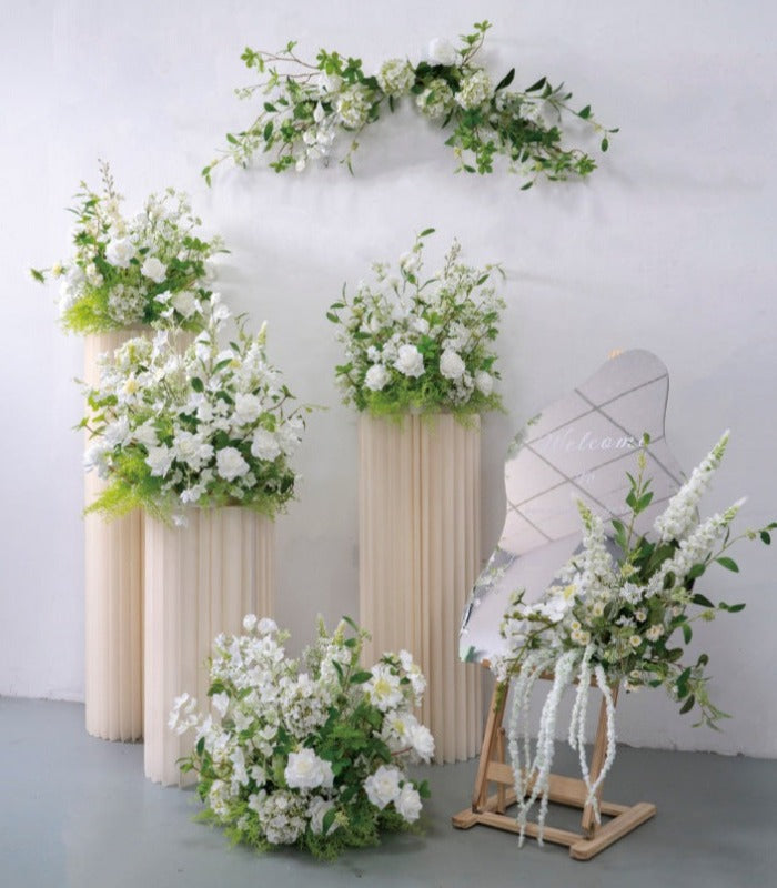 White Green Artificial Flower Wedding Party Birthday Backdrop Decor CH4421