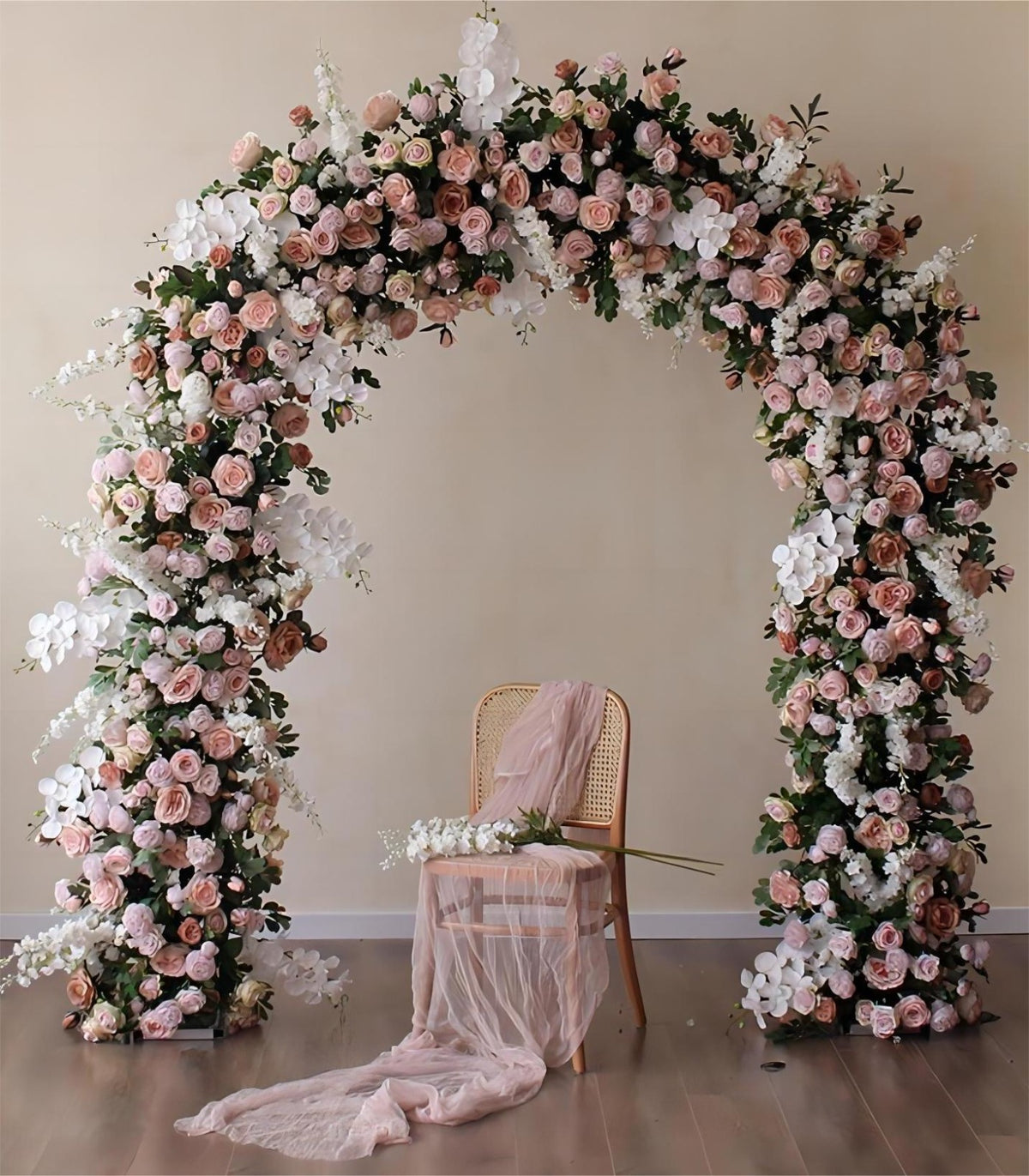 Pink White Phalaenopsis Rose Artificial Flower Wedding Party Birthday Backdrop Decor CH9603-4