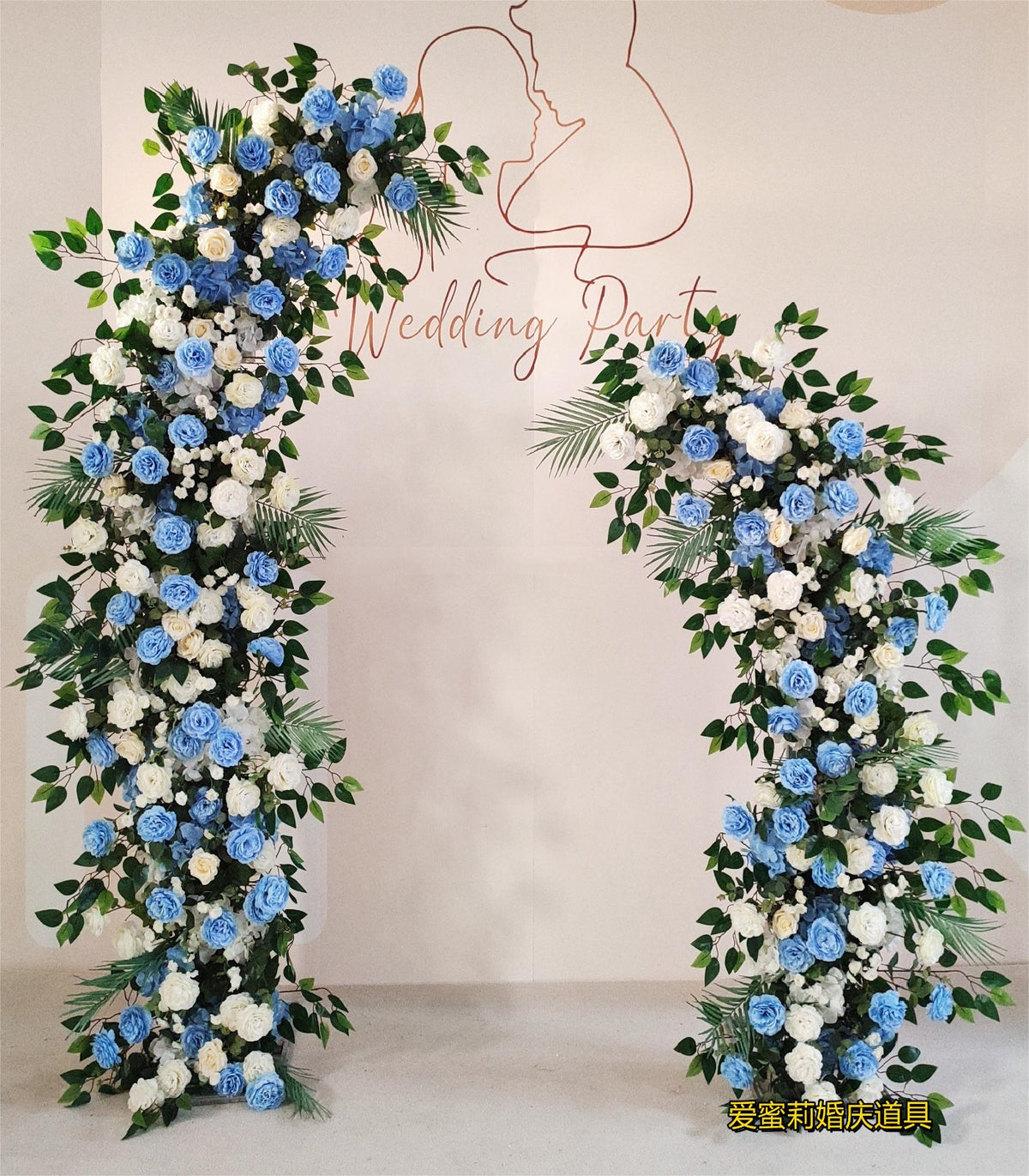 White Blue Phalaenopsis Rose Artificial Flower Wedding Party Birthday Backdrop Decor CH9686-11