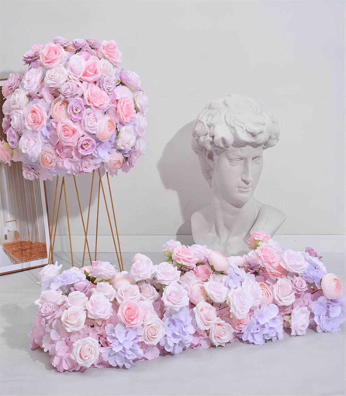 Pink Purple Hydrangea Rose Artificial Flower Rose Wedding Party Birthday Backdrop Decor CH9313-41