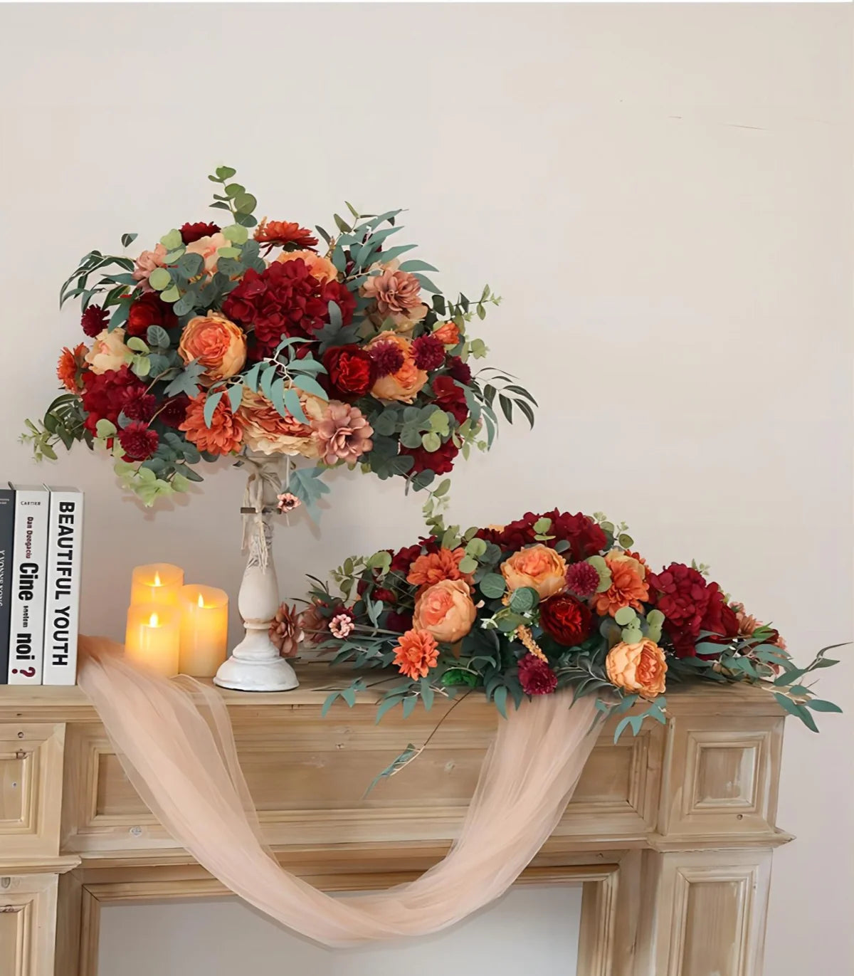 50cm White Blush Peony Hydrangea Artificial Flower Rose Wedding Party Birthday Backdrop Decor CH7515