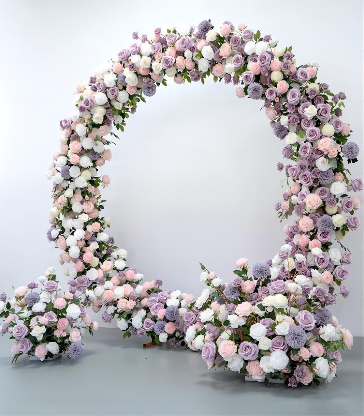 Pink Purple Artificial Flowe Rose Peony & Round Arch Wedding Party Birthday Backdrop Decor CH9615-1