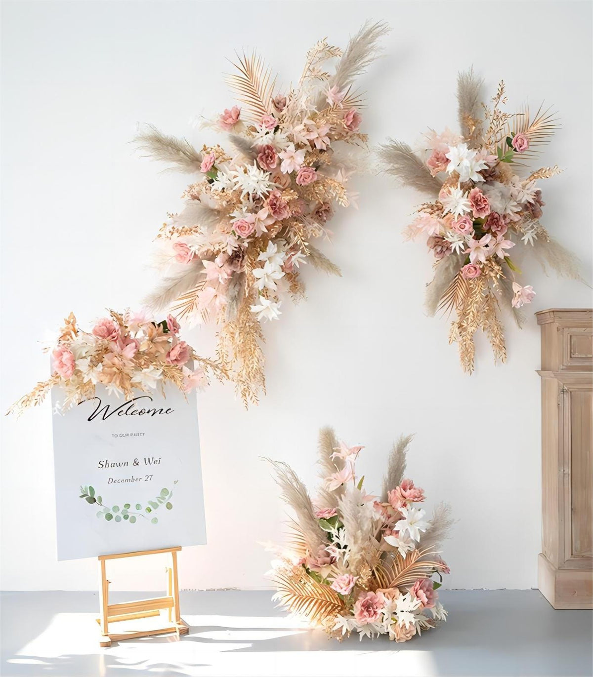 Rust Sepia lily Rose Artificial Flower Rose Wedding Party Birthday Backdrop Decor CH9313-79