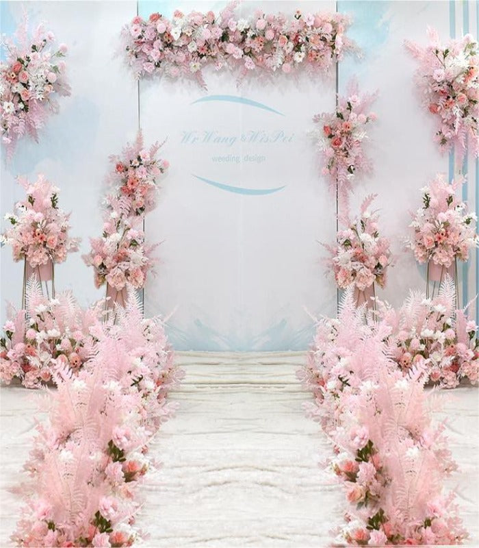 Pink Artificial Flower Wedding Party Birthday Backdrop Decor CH4104