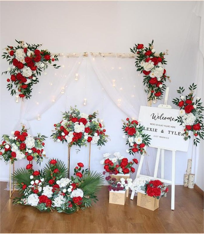 Red Artificial Flower Wedding Party Birthday Backdrop Decor CH4051