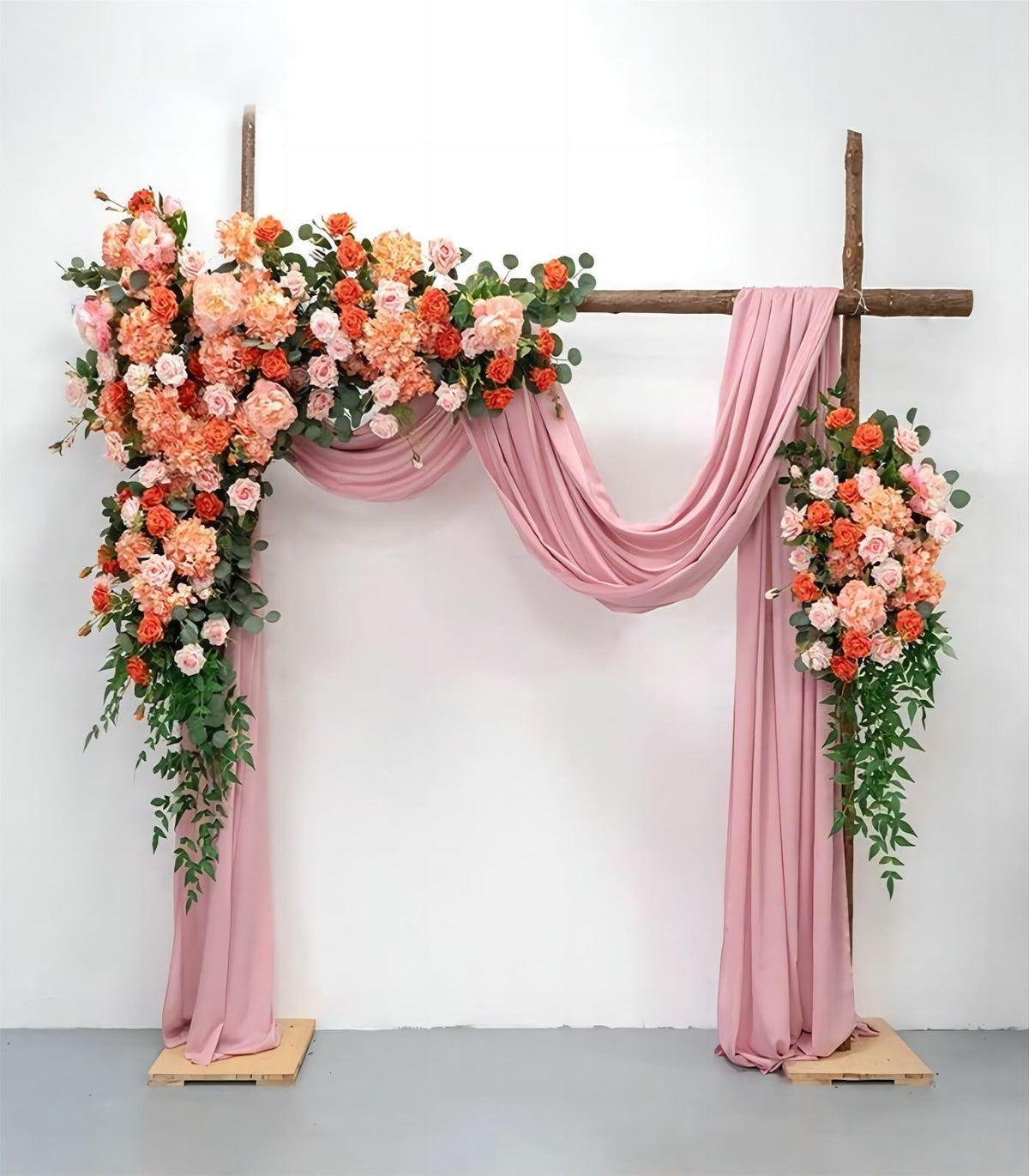 Orange Pink Hydrangea Peony Artificial Flower Wedding Party Birthday Backdrop Decor CH9610
