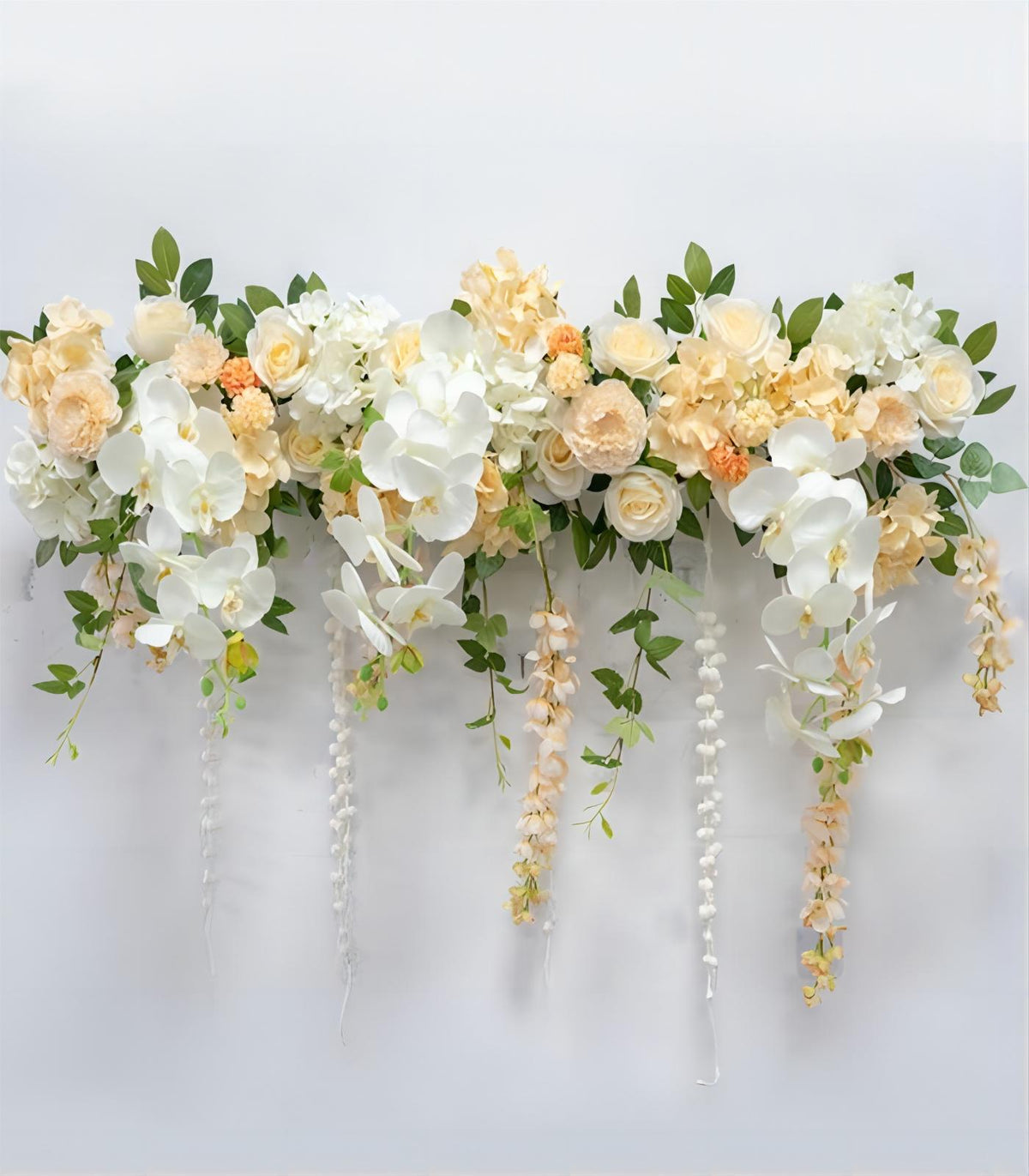 65*100cm Champagne White Rose Hydrangea Artificial Flower Wedding Party Birthday Backdrop Decor CH9666-3