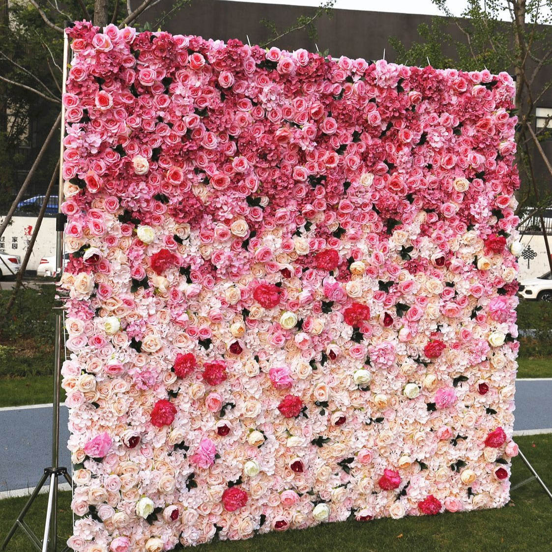3D Artificial Flower Wall Arrangement Wedding Party Birthday Backdrop Decor HQ3507
