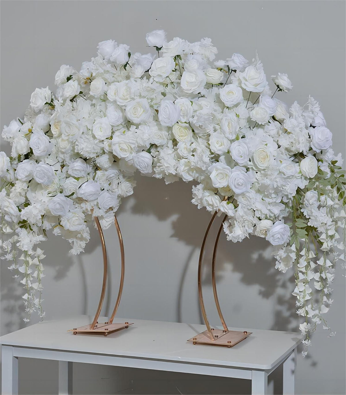 White Hydrangea Rose Artificial Flower Wedding Party Birthday Backdrop Decor CH7532