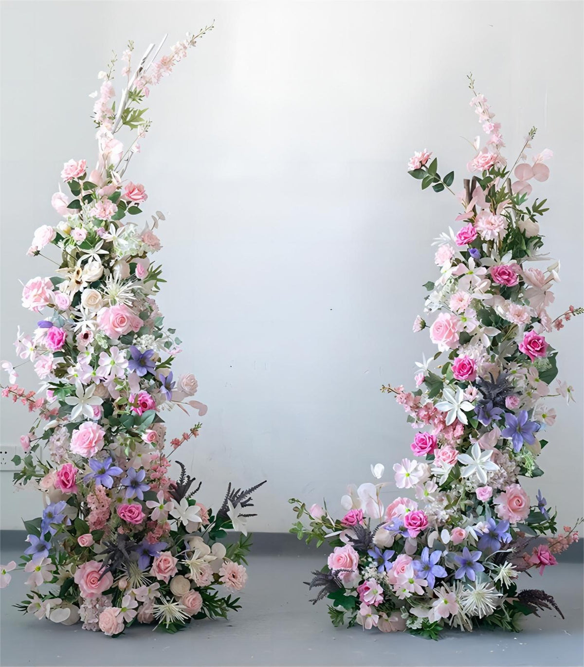 Horn Arch White Pink Lily Rose Artificial Flower Wedding Party Birthday Backdrop Decor CH9686-8