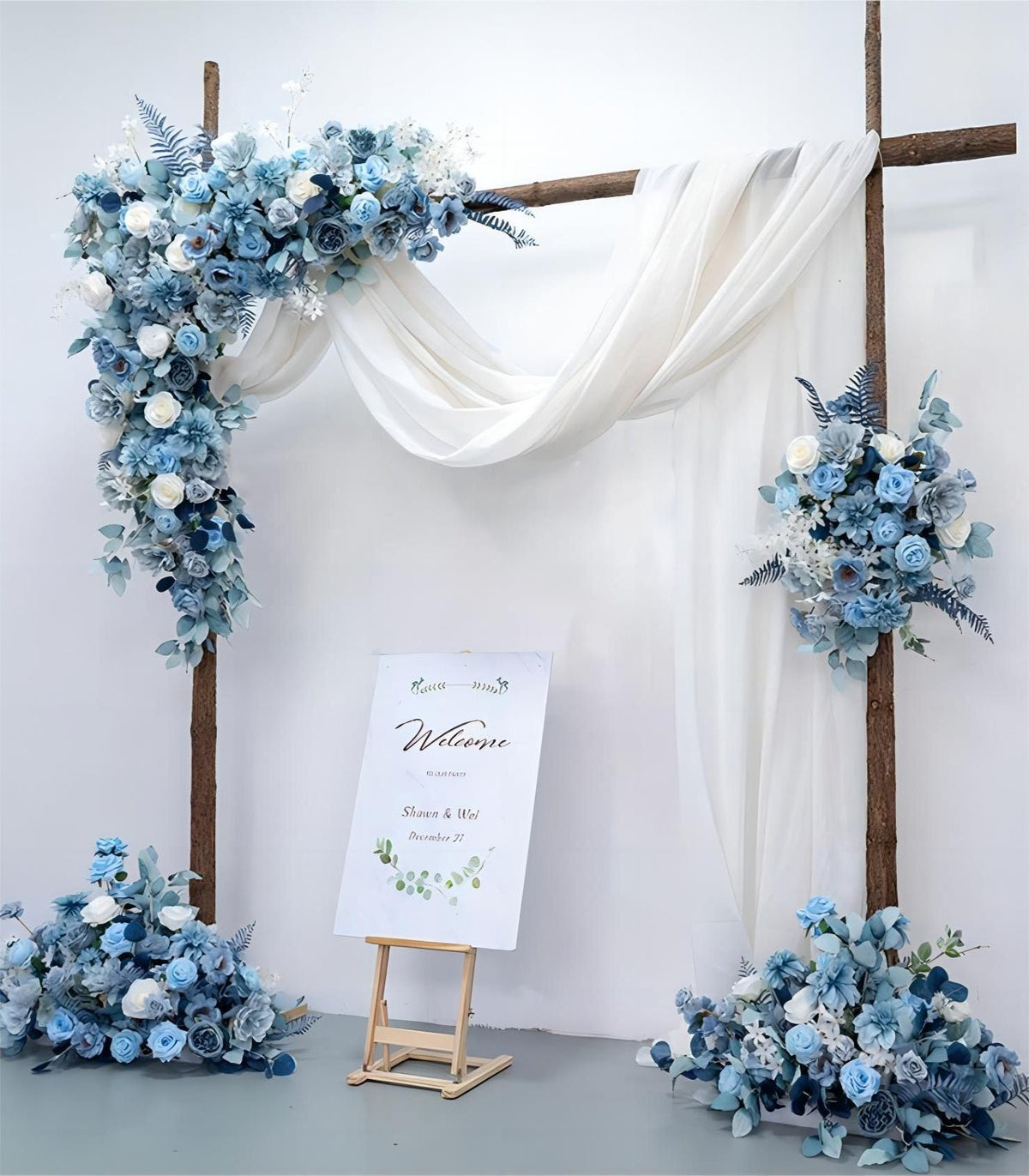Blue Peony Hydrangea Artificial Flower Wedding Party Birthday Backdrop Decor CH9313-64