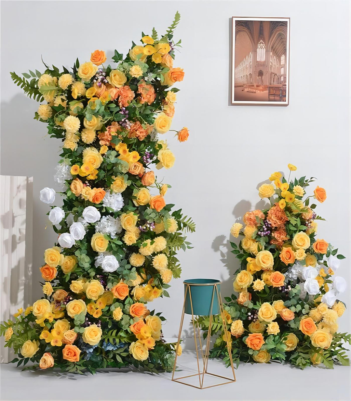 Orange Yellow Rose Artificial Flower Wedding Party Birthday Backdrop Decor CH9304