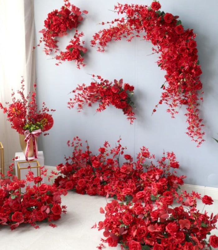 Red Guide Combination Artificial Flower Wedding Party Birthday Backdrop Decor CH4437