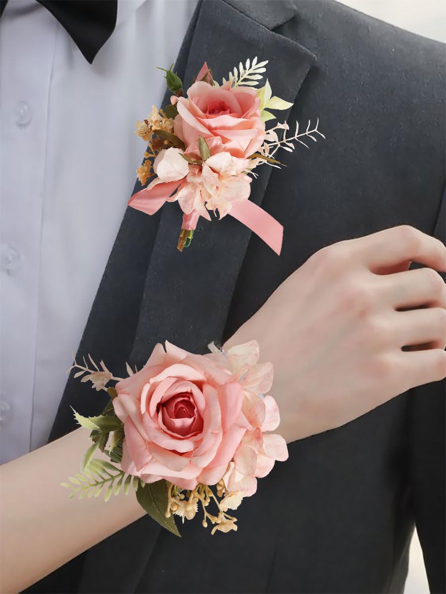 Pink Blush Artificial Flower Wedding Bridal Bouquets LS7651