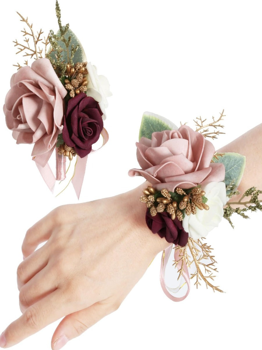 Artificial Flower Wrist Corsages Wedding Boutonnieres LS7641