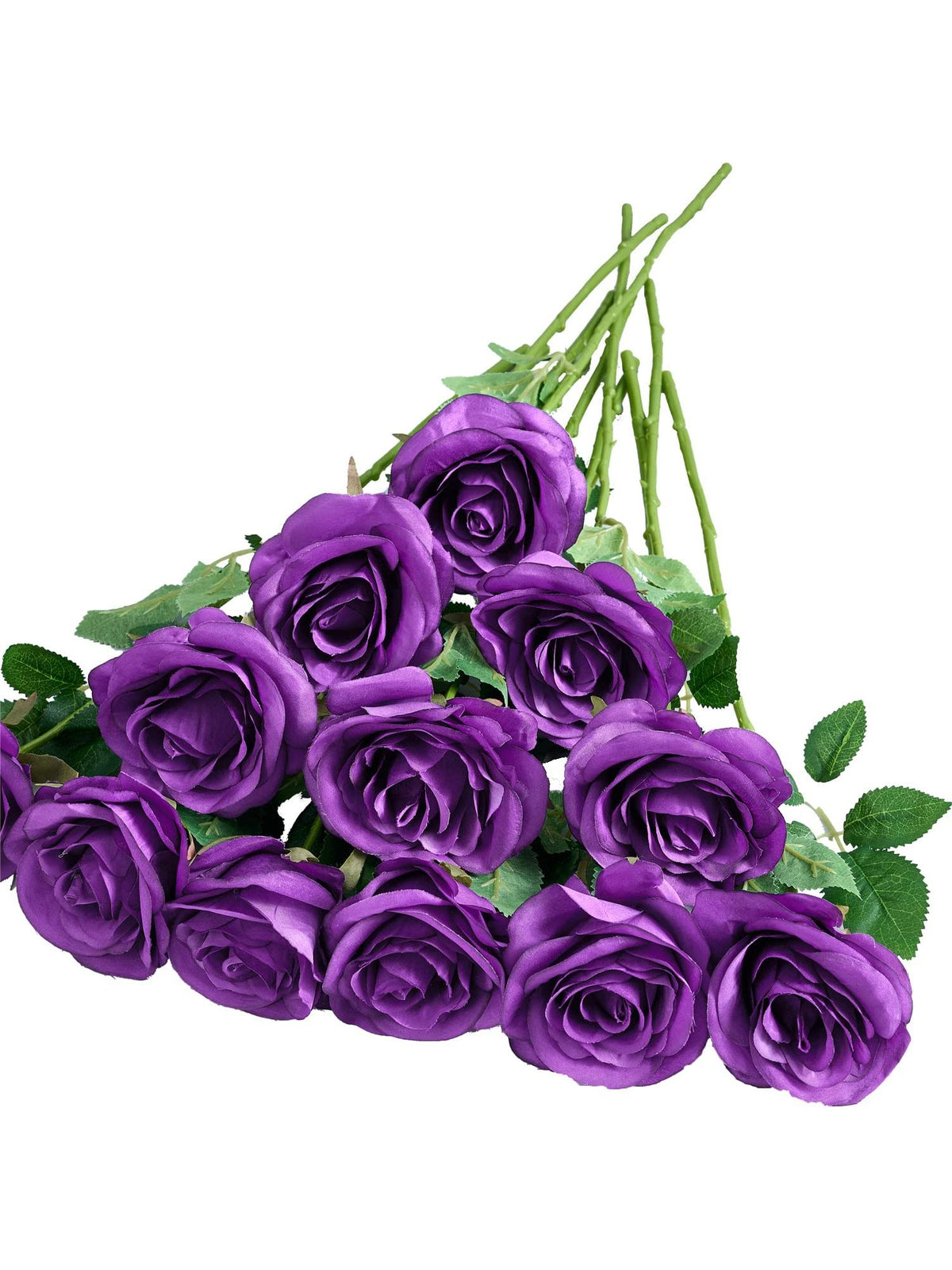 Purple Artificial Rose Flowers With Long Stems Wedding Bouquet Centerpieces Decorations HH8046