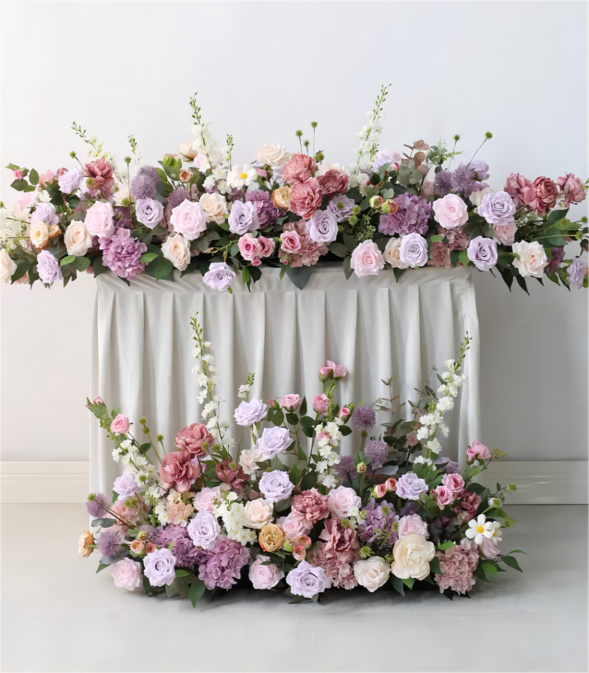 Purple Peony Hydrangea Artificial Flower Arrangement Row Wedding Party Birthday Backdrop Decor CH5034