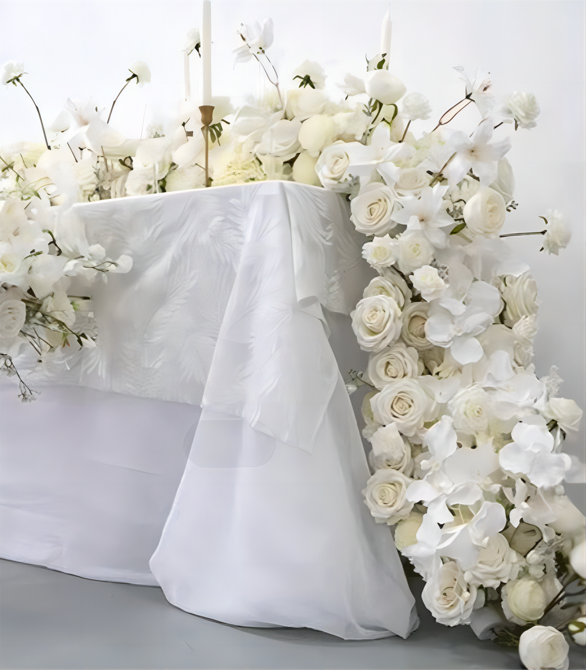White Hydrangea Rose Artificial Flower Wedding Party Birthday Backdrop Decor CH9674