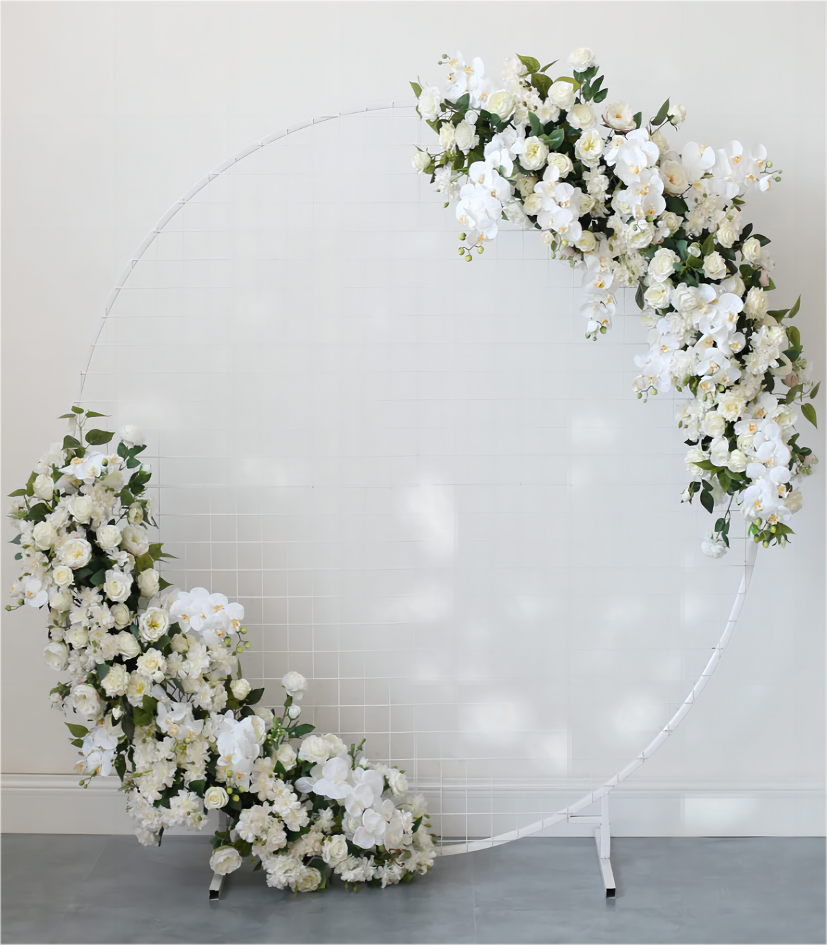 White Green Peony Phalaenopsis Artificial Flower Arrangement Row Wedding Party Birthday Backdrop Decor CH5011