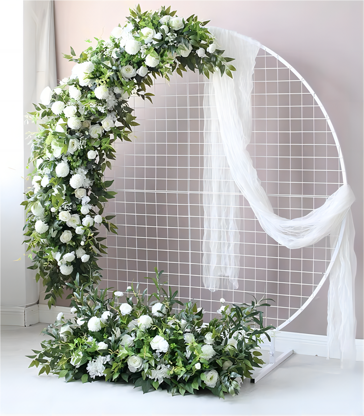 White Green Hydrangea Rose Artificial Flower Arrangement Row Wedding Party Birthday Backdrop Decor CH5017
