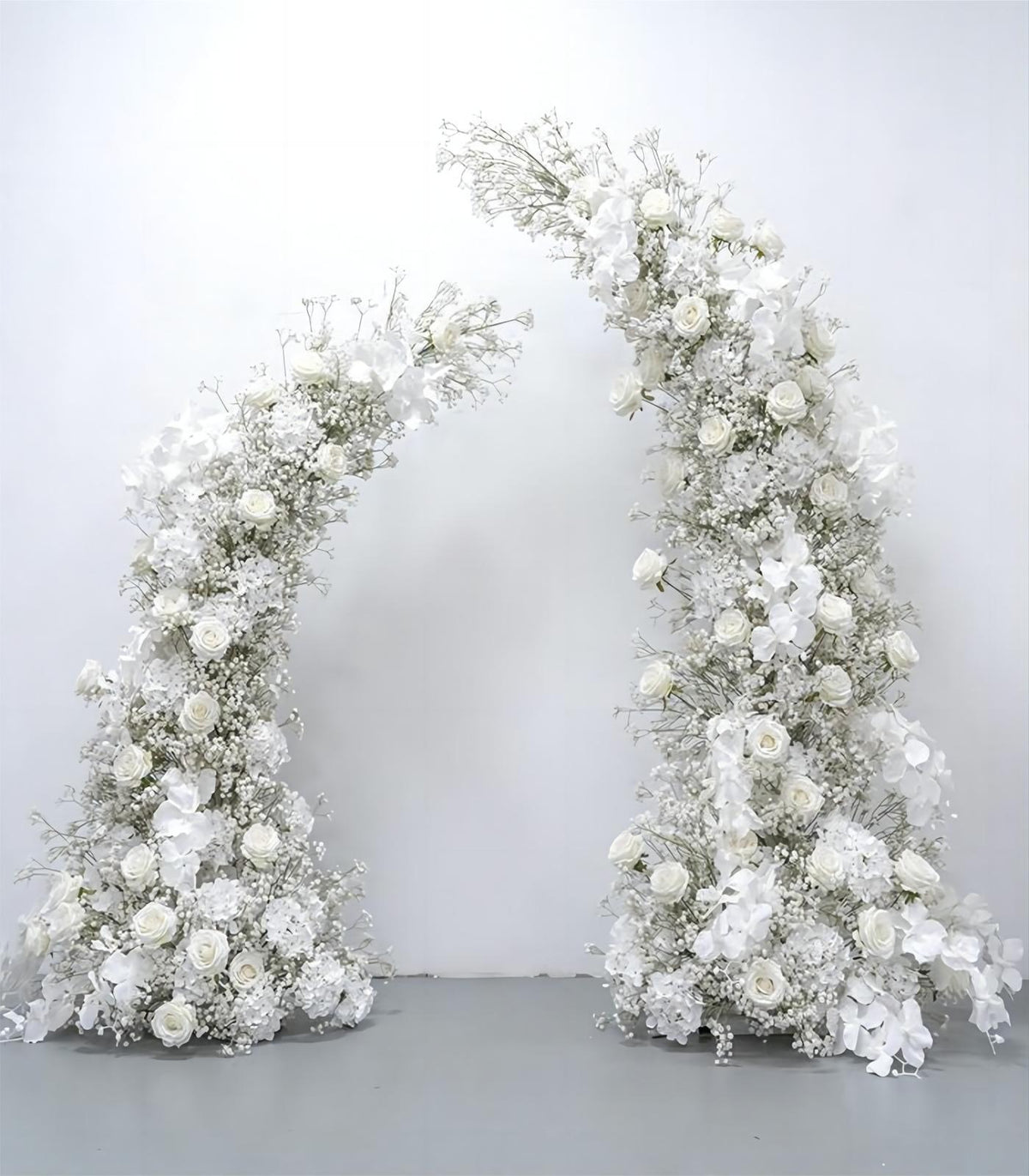 Horn Arch White Gypsophila Artificial Flower Wedding Party Birthday Backdrop Decor CH9313-61