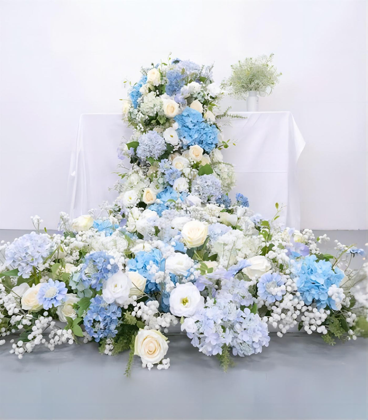 2.3*1.5m White Blue Hydrangea Artificial Flower Wedding Party Birthday Backdrop Decor CH9658