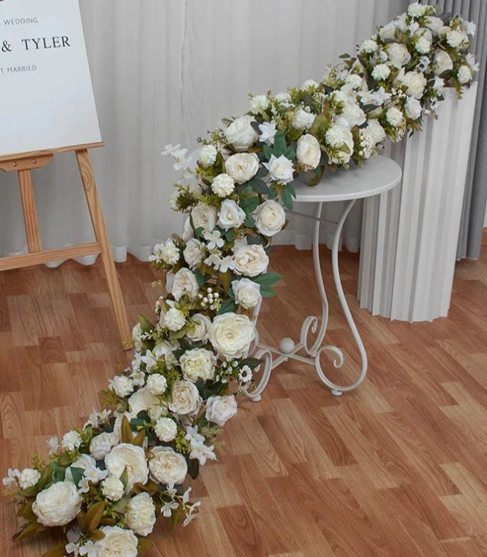 200*25cm Flower Strip Artificial Flower Wedding Party Birthday Backdrop Decor CH4110