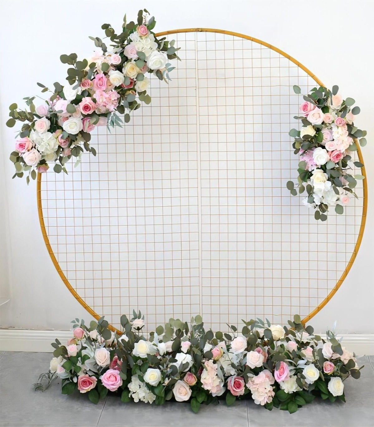 White Pink Rose Hydrangea Artificial Flower Wedding Party Birthday Backdrop Decor CH7332
