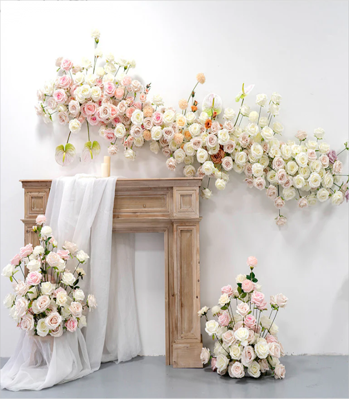Pink Artificial Flower Wedding Party Birthday Backdrop Decor CH4436