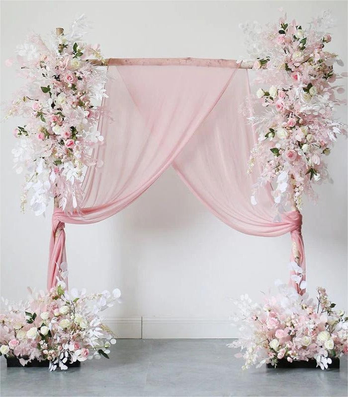 Pink Rose White Eucalyptus Artificial Flower Wedding Party Birthday Backdrop Decor CH4117