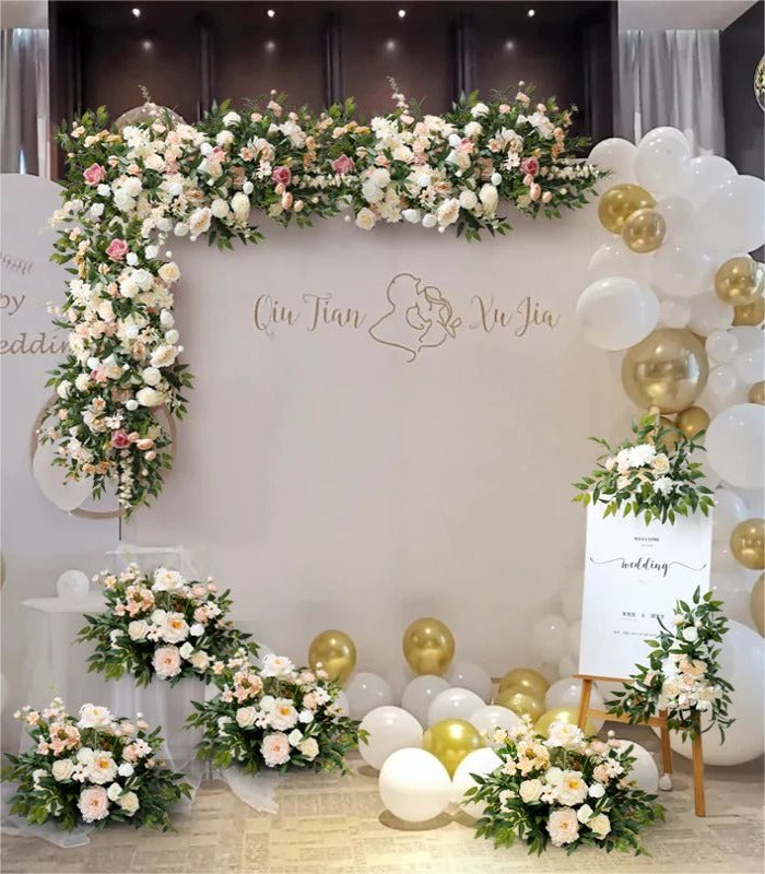 Champagne Artificial Flower Wedding Party Birthday Backdrop Decor CH4131