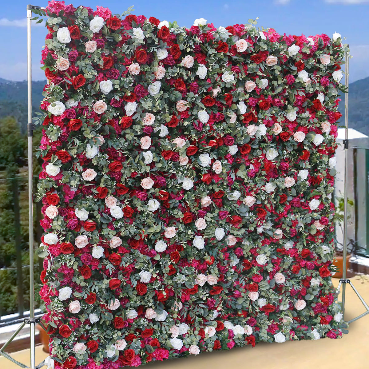3D Artificial Flower Wall Arrangement Wedding Party Birthday Backdrop Decor HQ9030