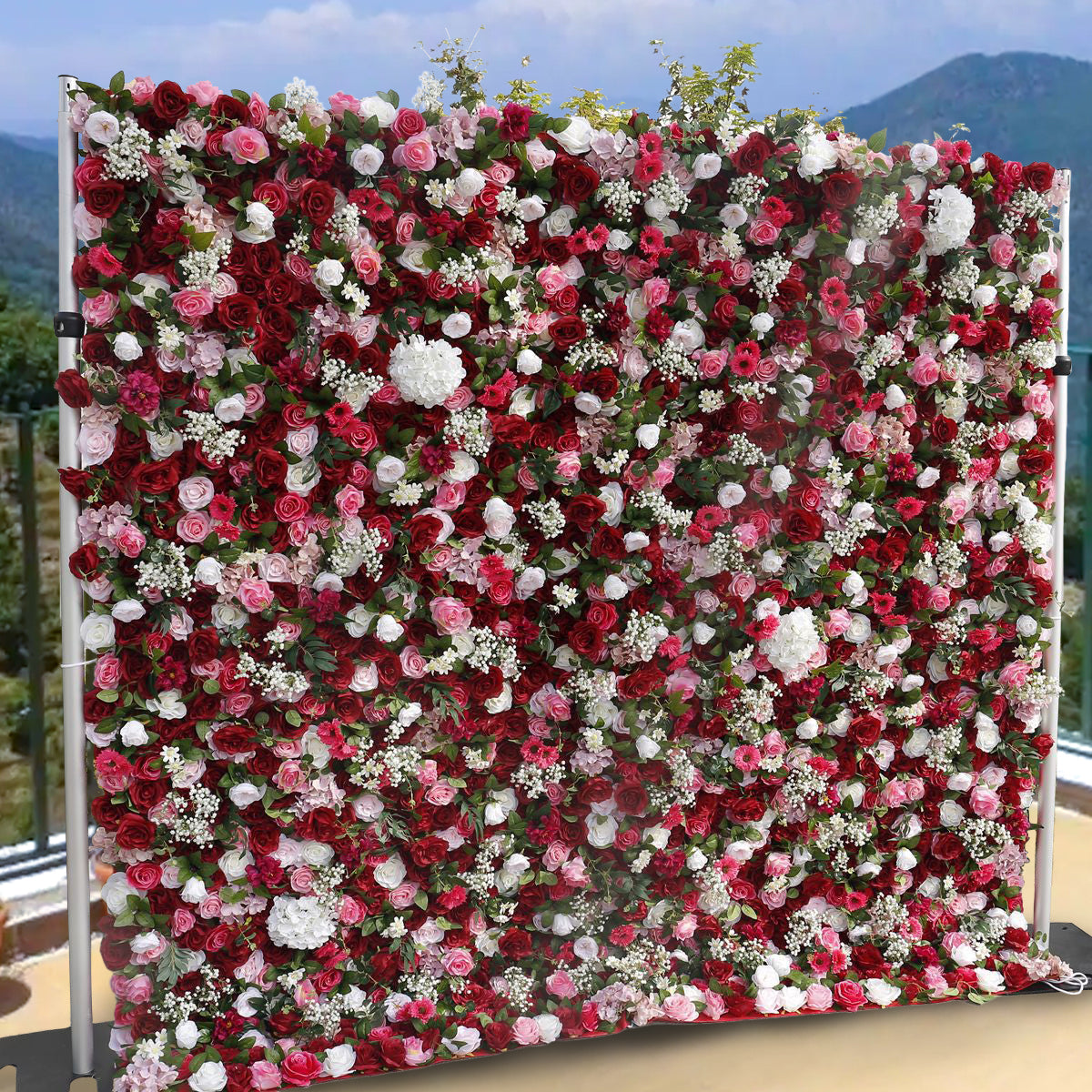 3D Artificial Flower Wall Arrangement Wedding Party Birthday Backdrop Decor HQ9041
