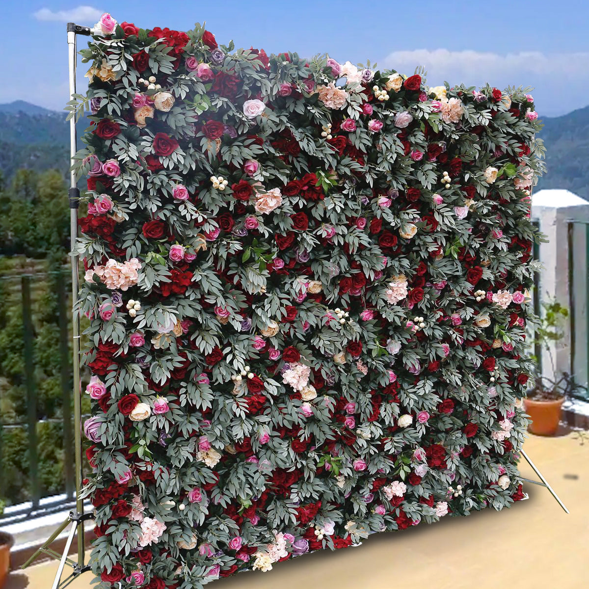 3D Artificial Flower Wall Arrangement Wedding Party Birthday Backdrop Decor HQ9028