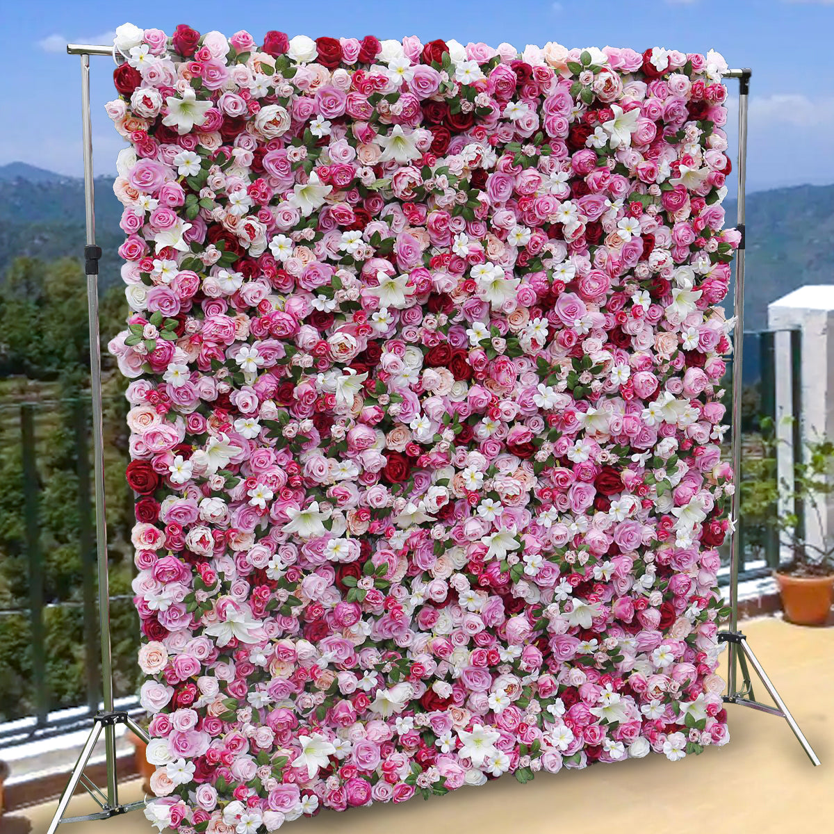 3D Artificial Flower Wall Arrangement Wedding Party Birthday Backdrop Decor HQ9033