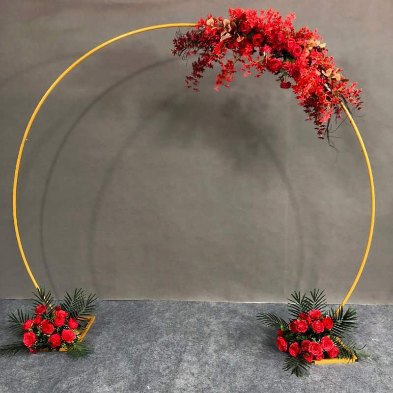White Iron Adjustable Party Stand Flower Stand Wedding Arch Party Birthday Backdrop HJ8024