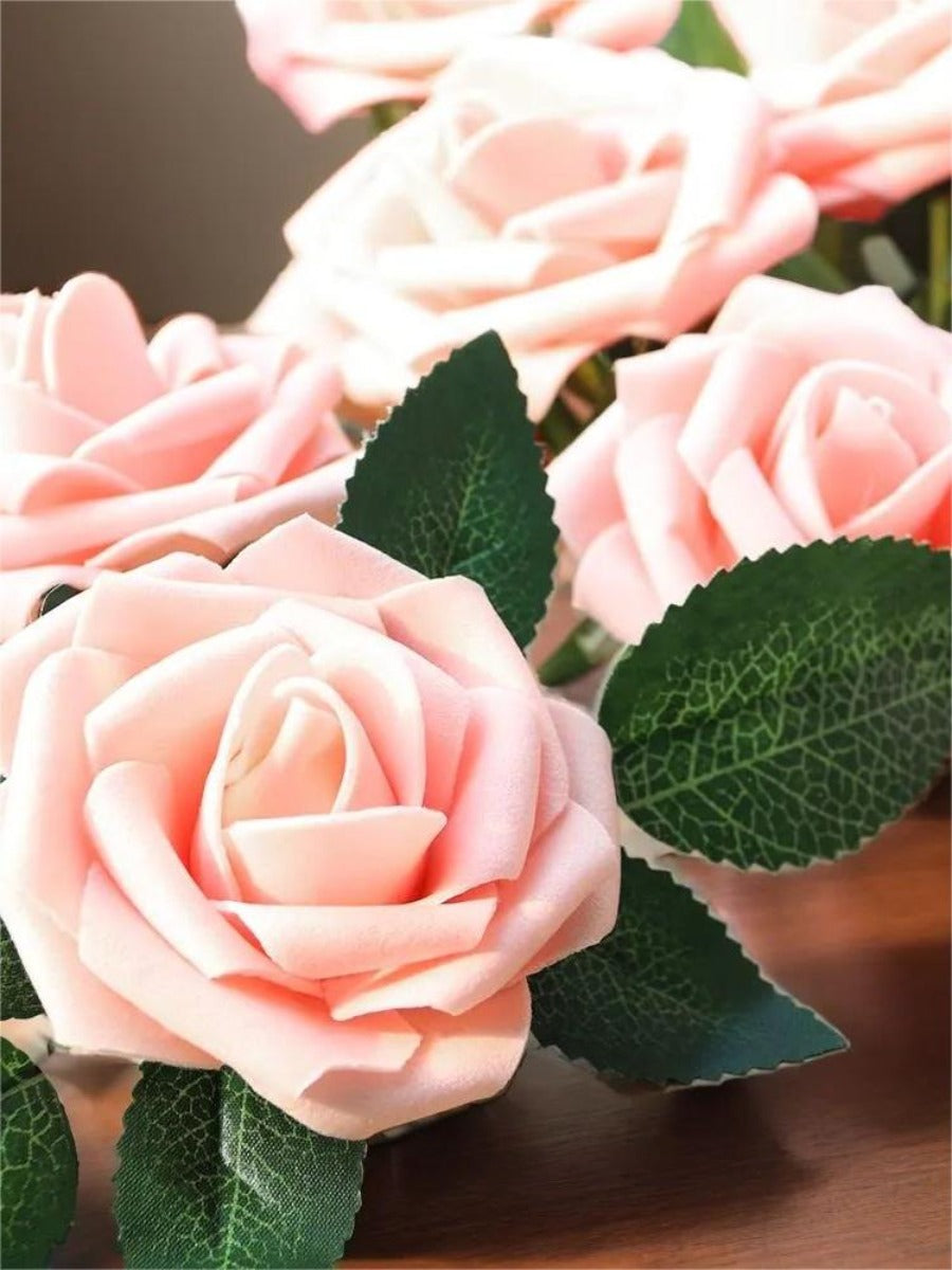 Pink Fake Floral Artificial Flowers DIY Wedding Bouquet Box Set HH1012