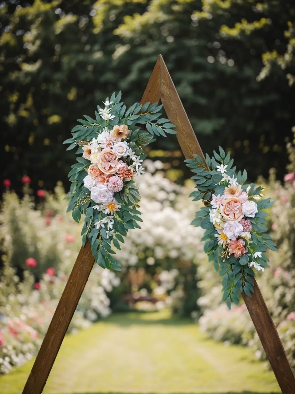 Champagne Pink Entryway Decor Wedding Artificial Arch Flowers Swag Kit XG2065