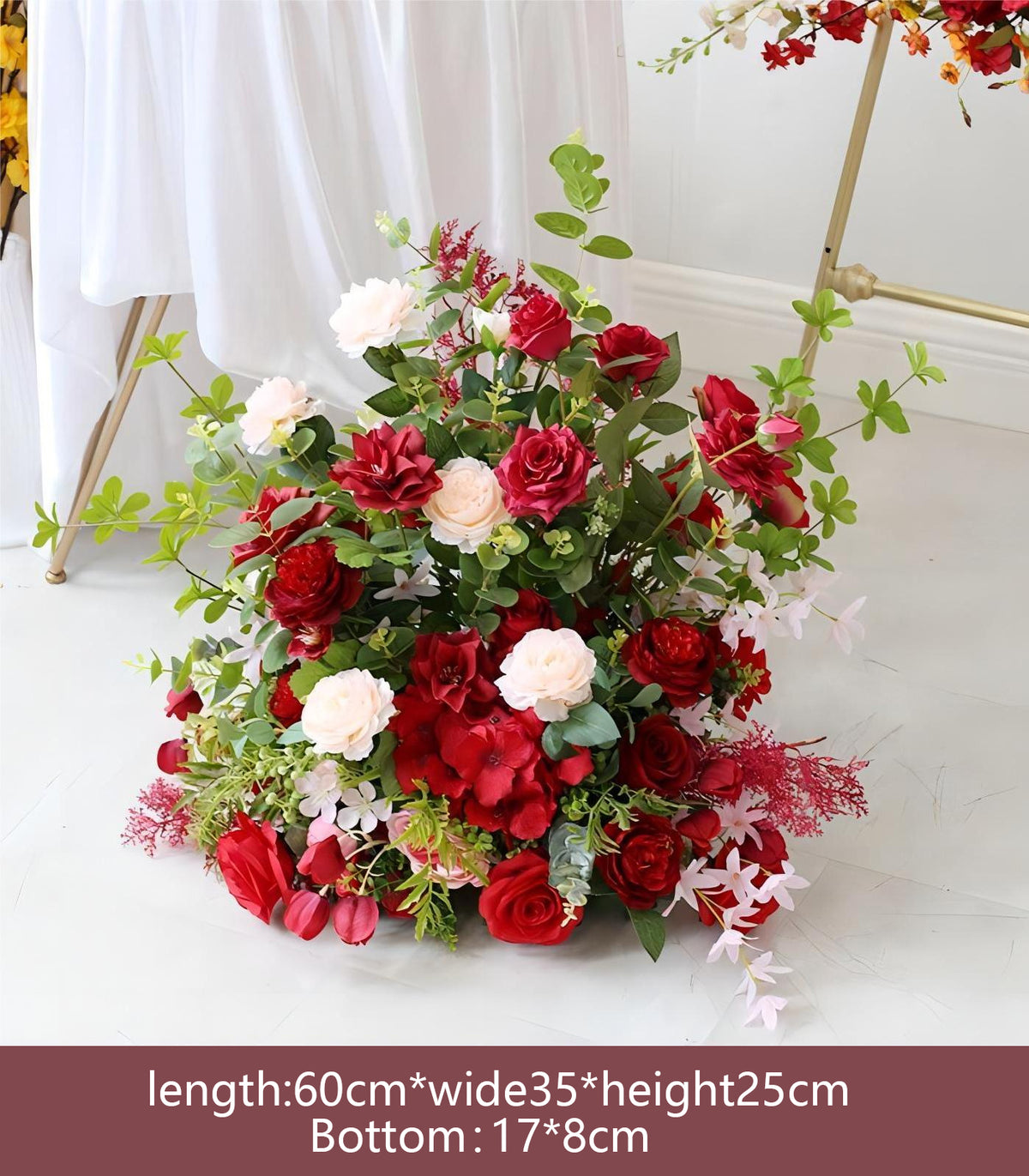 Red Lantern Fruit Rose Artificial Flower Wedding Party Birthday Backdrop Decor CH7533