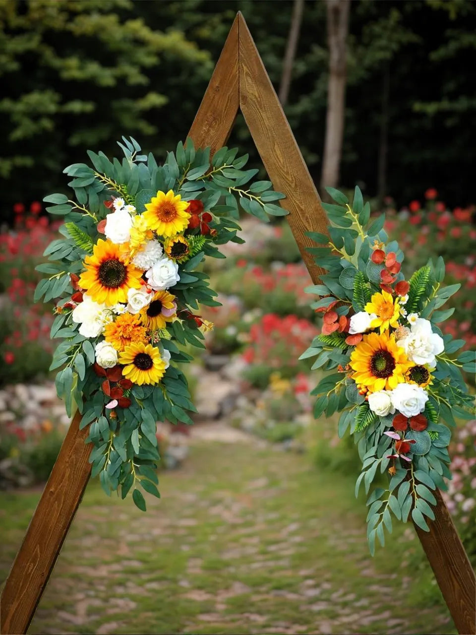 Sunflower Entryway Decor Wedding Artificial Arch Flowers Swag Kit XG2066
