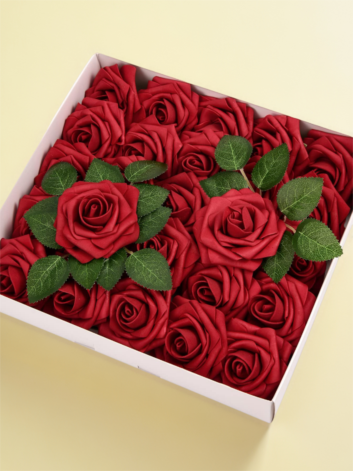 Red Fake Floral Artificial Flowers DIY Wedding Bouquet Box Set HH1060