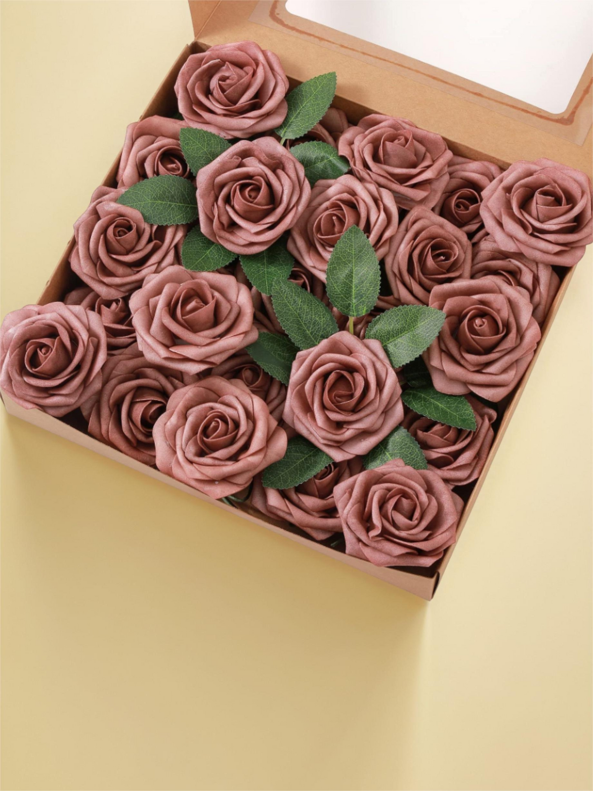 Dusty Rose Fake Floral Artificial Flowers DIY Wedding Bouquet Box Set HH1261