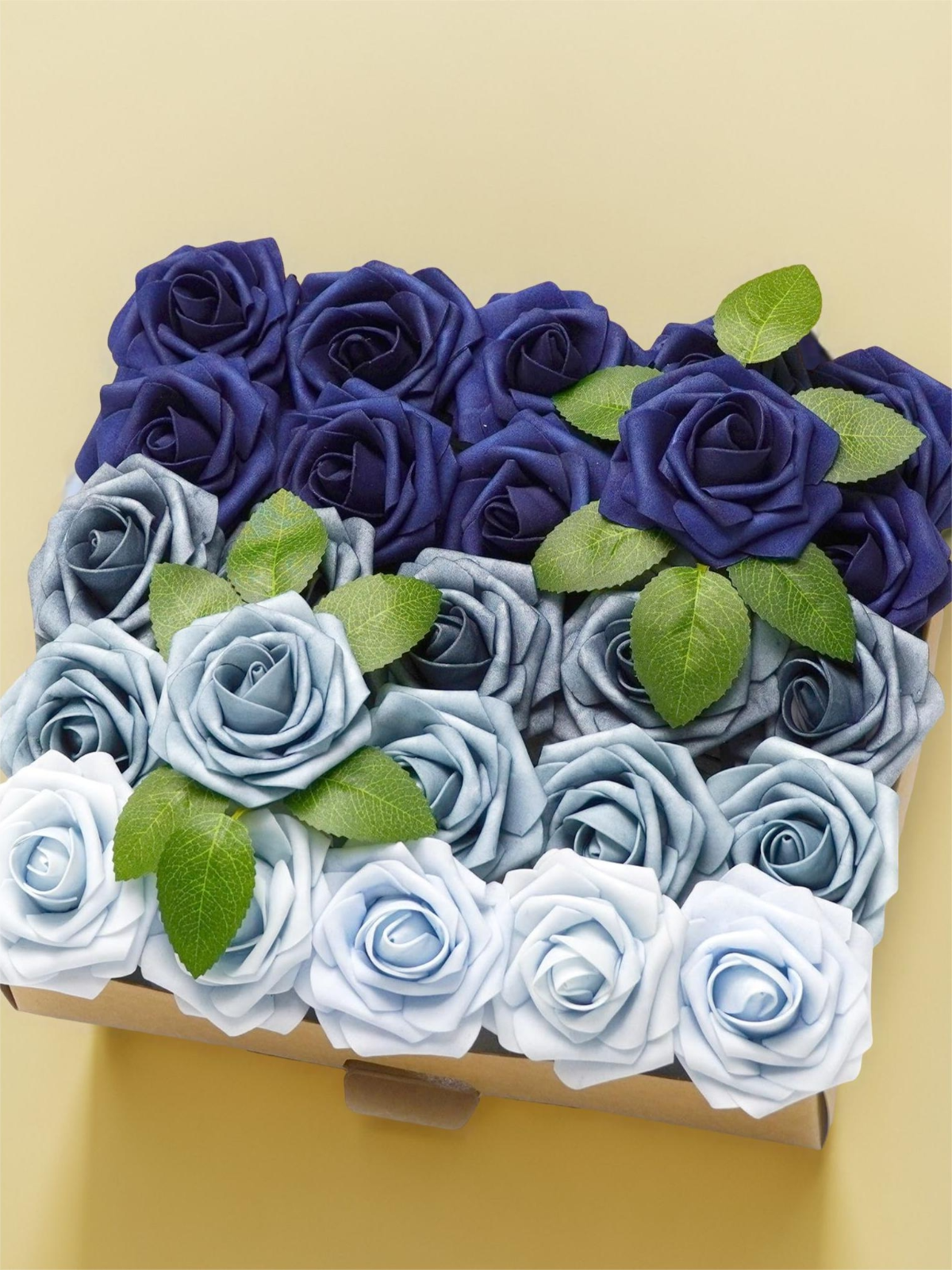 Blue Fake Floral Artificial Flowers DIY Wedding Bouquet Box Set HH1351