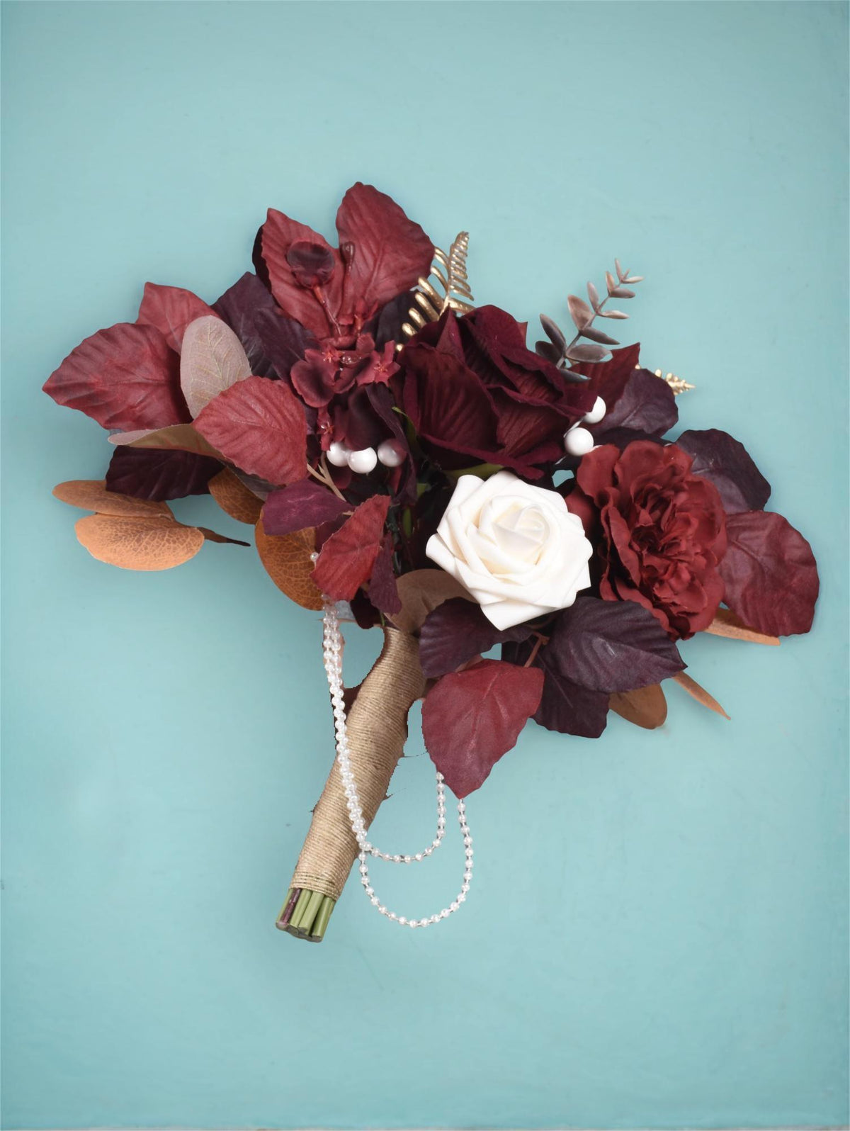 Marsala Artificial Flower Wedding Bridesmaid Bouquets SP8028