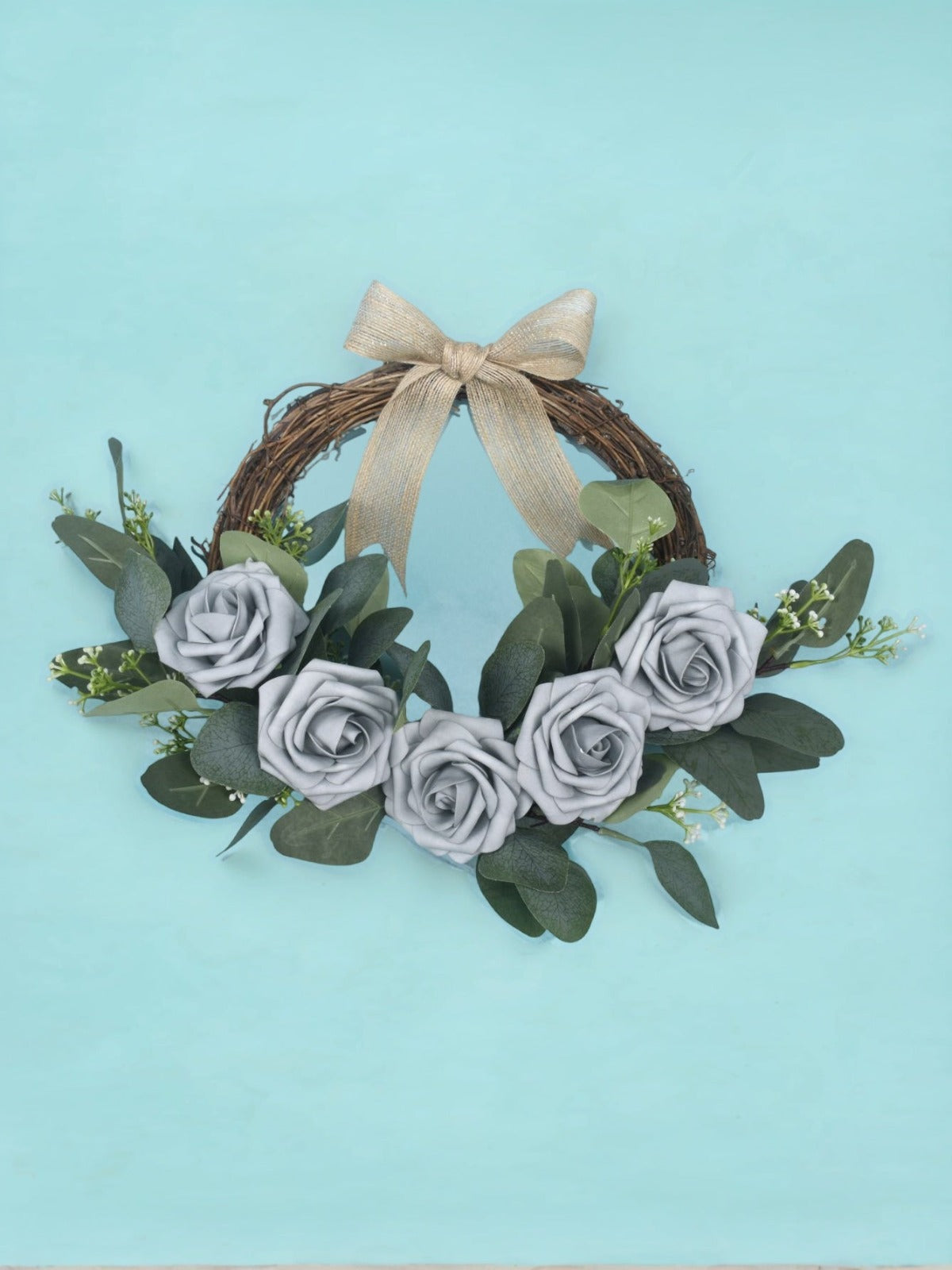 Grey Rose Fake Floral Artificial Flowers DIY Wedding Bouquet Box Set HH1263